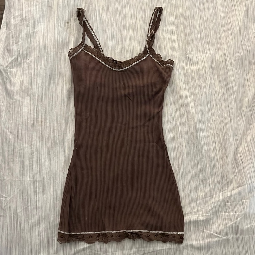 Brown Lace Detail Cami